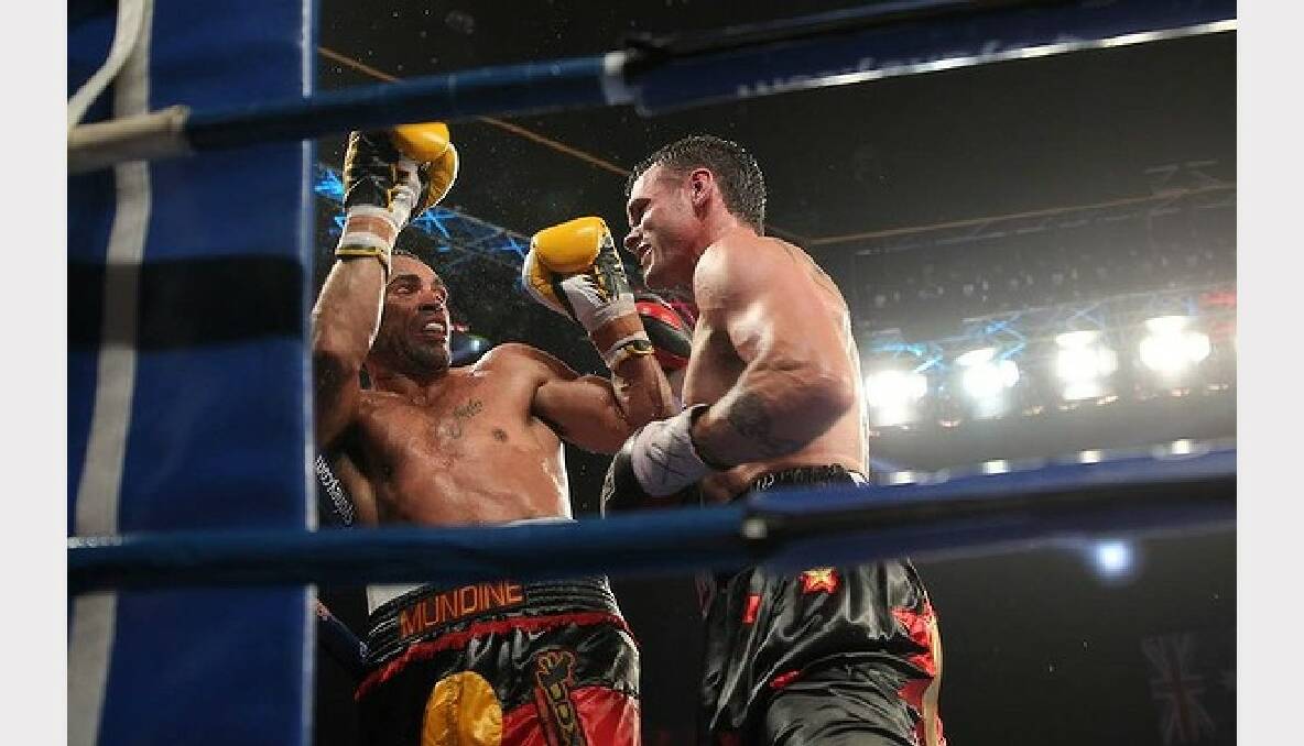 Daniel Geale vs Anthony Mundine in the IBF Middleweight World title fight at The Entertainment Centre Sydney. Photo: Brendan Esposito
